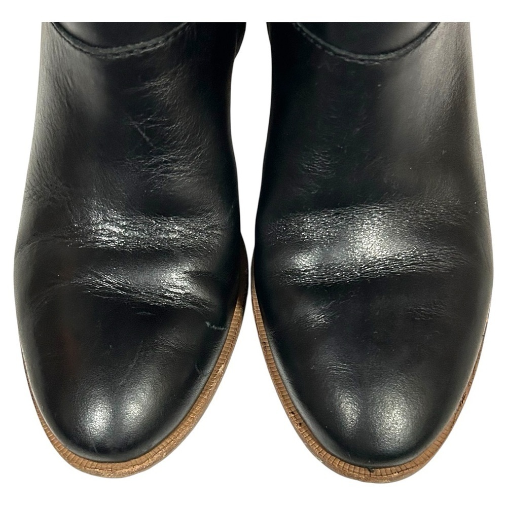 Madewell Black Ankle Boots with Tan Heel - Picture 7 of 12